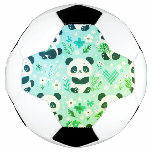 Panda Bear Muster Green Print Fußball (Vorderseite)
