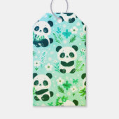 Panda Bear Muster Green Print Geschenkanhänger (Vorderseite)