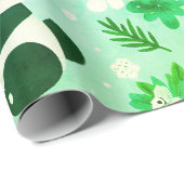 Panda Bear Muster Green Print Geschenkpapier (Rolleneckpunkt)