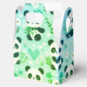 Panda Bear Muster Green Print Geschenkschachtel (Geöffnet)