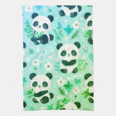 Panda Bear Muster Green Print Geschirrtuch (Vertikal)
