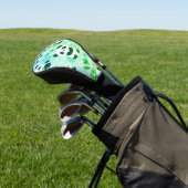 Panda Bear Muster Green Print Golf Headcover (In SItu)