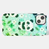 Panda Bear Muster Green Print iPhone Hülle (Rückseite (Horizontal))