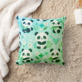 Panda Bear Muster Green Print Kissen (Decke)