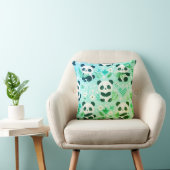 Panda Bear Muster Green Print Kissen (Stuhl )