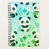 Panda Bear Muster Green Print Planer (Vorderseite)