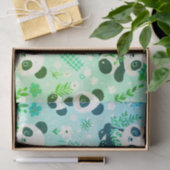 Panda Bear Muster Green Print Seidenpapier (Geschenk)