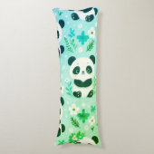 Panda Bear Muster Green Print Seitenschläferkissen (Vorderseite Vertikal)