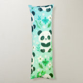 Panda Bear Muster Green Print Seitenschläferkissen (Rückseite (Vertikal))