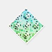 Panda Bear Muster Green Print Serviette (Ecke)