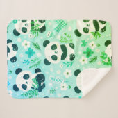 Panda Bear Muster Green Print Sherpadecke (Vorderseite (Horizontal))