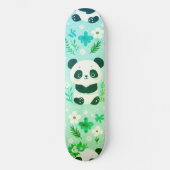 Panda Bear Muster Green Print Skateboard (Vorderseite)
