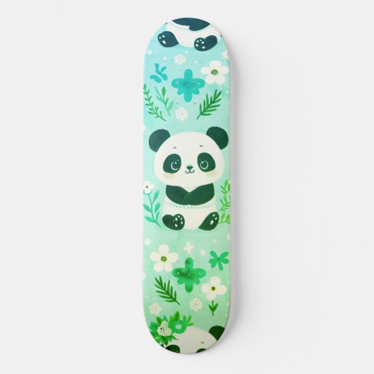 Panda Bear Muster Green Print Skateboard (Vorderseite)