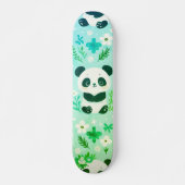 Panda Bear Muster Green Print Skateboard (Vorne)