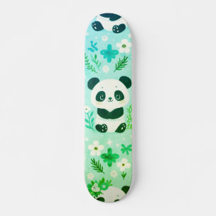 Panda Bear Muster Green Print Skateboard