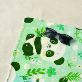 Panda Bear Muster Green Print Strandtuch (Beispiel)