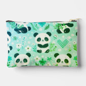 Panda Bear Muster Green Print Zubehörtasche (Rückseite)