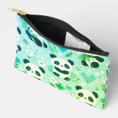 Panda Bear Muster Green Print Zubehörtasche (Offen)