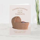 Panda Bear New Parters Baby Glückwunschkarte Karte (Vorderseite)