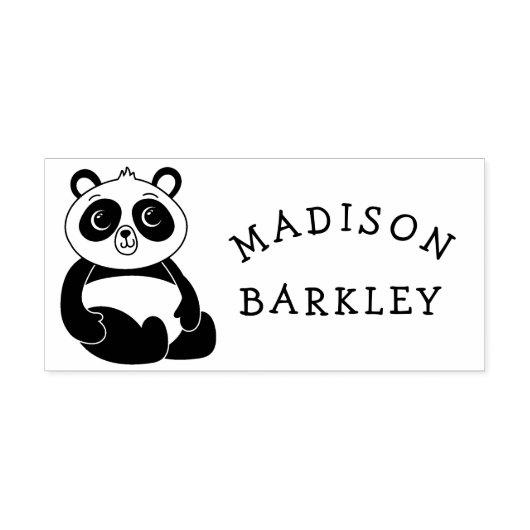 Panda Bear Niedlich Kid's Adorable Name Gummistempel (Prägung)
