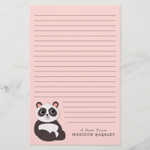 Panda Bear Niedlich Kid's Briefpapier