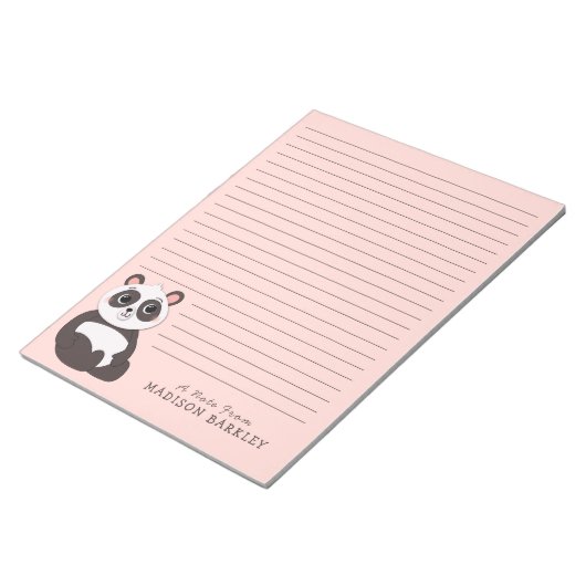 Panda Bear Niedlich Kid's Personal Stationary Note Notizblock (angewinkelt)