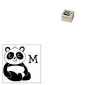 Panda Bear Niedlich Monogram Initial Gummistempel (Stempel)