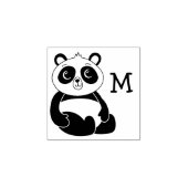 Panda Bear Niedlich Monogram Initial Gummistempel (Prägung)