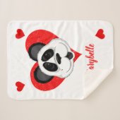 Panda Bear Niedlicher Cartoon Tier Personalisiert Sherpadecke (Vorderseite (Horizontal))