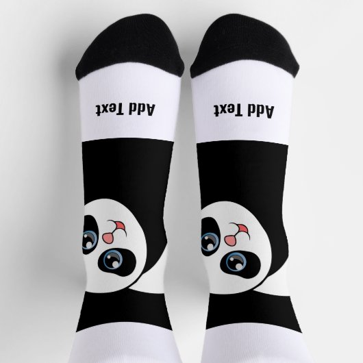 Panda Bear Niedliches Foto fügen Text Stylish Look Socken (Oben)