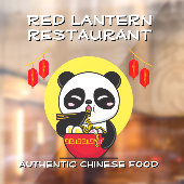 Panda Bear Noodles Chinesisches Restaurant individ Fensteraufkleber (Blatt 2)