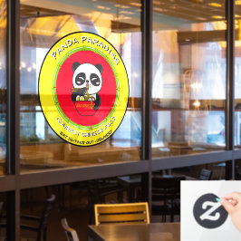 Panda Bear Noodles Chinesisches Restaurant individ Fensteraufkleber
