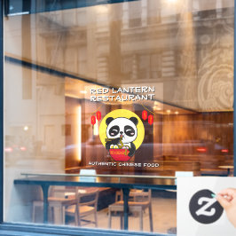 Panda Bear Noodles Chinesisches Restaurant individ Fensteraufkleber