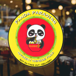 Panda Bear Noodles Chinesisches Restaurant individ Fensteraufkleber