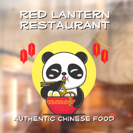 Panda Bear Noodles Chinesisches Restaurant individ Fensteraufkleber