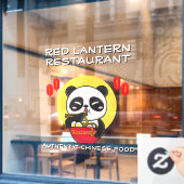 Panda Bear Noodles Chinesisches Restaurant individ Fensteraufkleber (Café-Fenster)