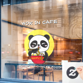Panda Bear Noodles Chinesisches Restaurant individ Fensteraufkleber