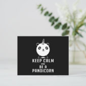 Panda Bear Pandicorn Behalt Calm Funny Gift Idee Postkarte (Stehend Vorderseite)