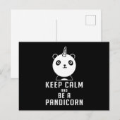 Panda Bear Pandicorn Behalt Calm Funny Gift Idee Postkarte (Vorne/Hinten)