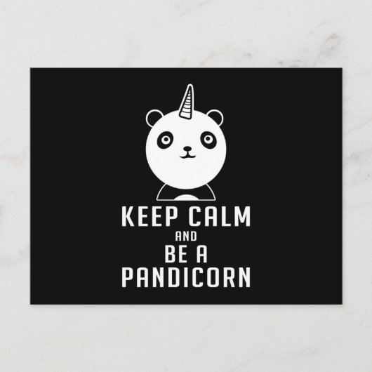 Panda Bear Pandicorn Behalt Calm Funny Gift Idee Postkarte (Vorderseite)