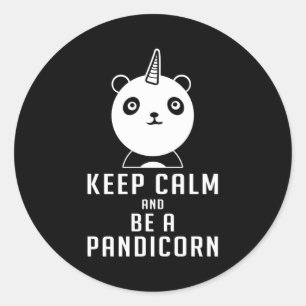 Panda Bear Pandicorn Behalt Calm Funny Gift Idee Runder Aufkleber
