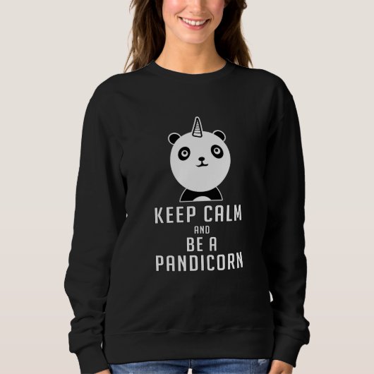 Panda Bear Pandicorn Behalt Calm Funny Gift Idee Sweatshirt (Vorderseite)