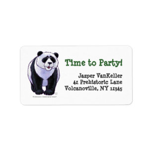 Panda Bear Party Center Adressaufkleber
