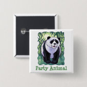 Panda Bear Party Center Button (Vorne & Hinten)