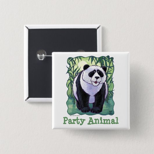 Panda Bear Party Center Button (Vorne & Hinten)