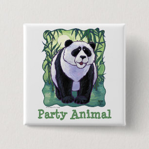 Panda Bear Party Center Button
