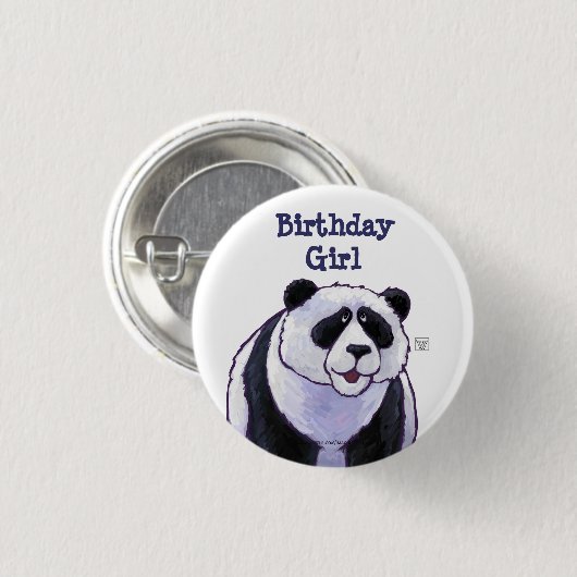 Panda Bear Party Center Button (Vorne & Hinten)