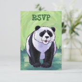 Panda Bear Party Center Einladung (Stehend Vorderseite)