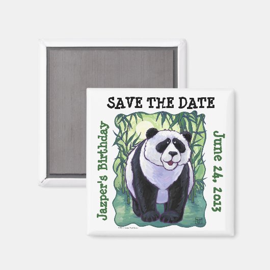 Panda Bear Party Center Magnet (Vorderseite/Rückseite)