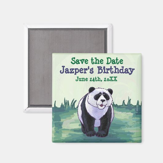 Panda Bear Party Center Magnet (Vorderseite/Rückseite)